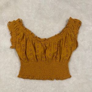 Yellow crop top topshop